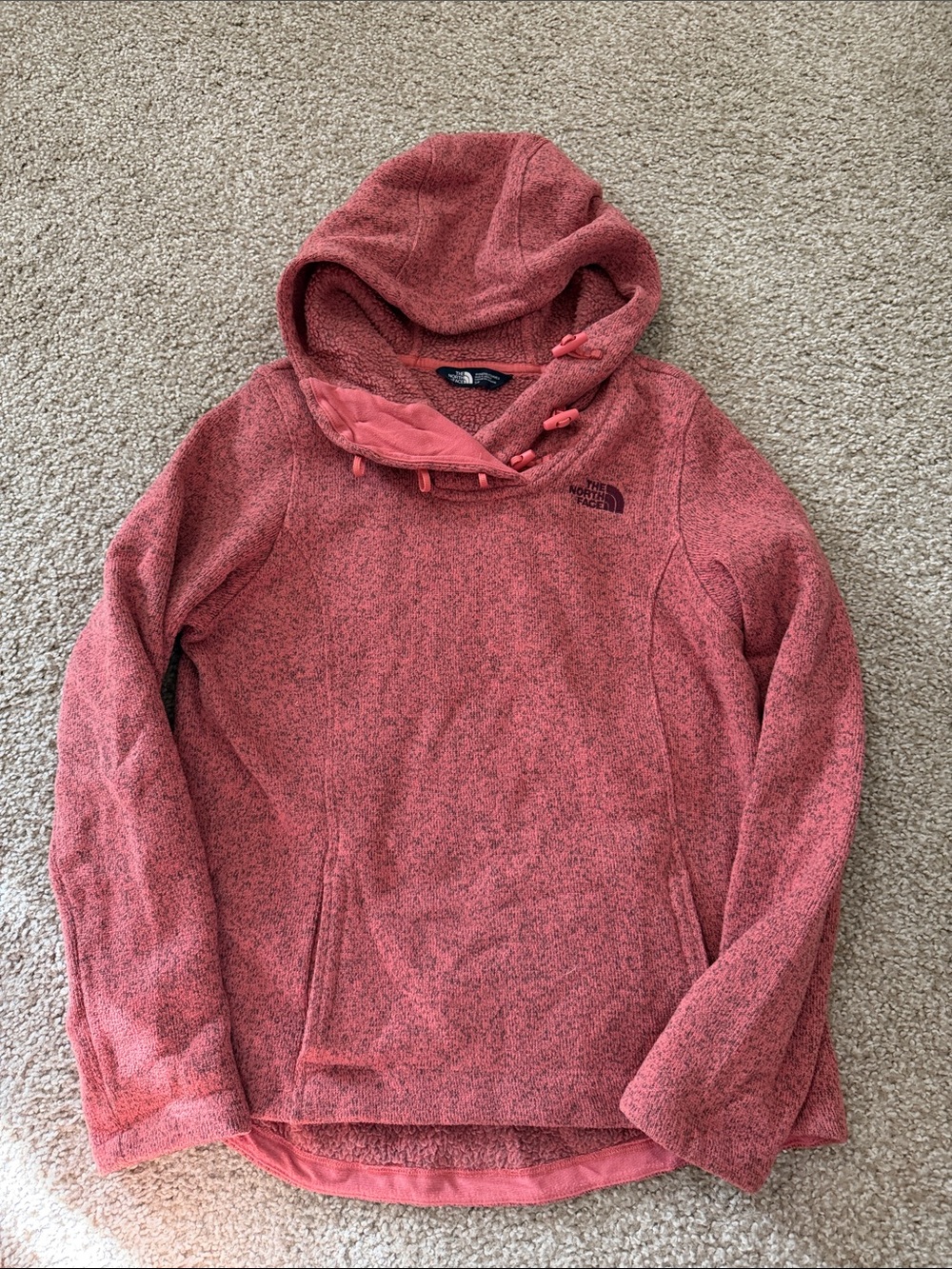 The North Face Women's Heathered Rose Pink Pullover Hoodie Sweater